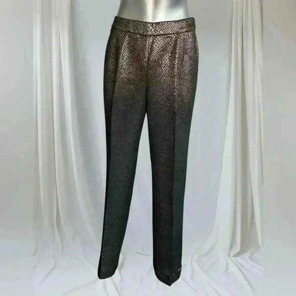 🆕Anne Klein Jaquard  Metallic Crop Pants - Picture 3 of 15